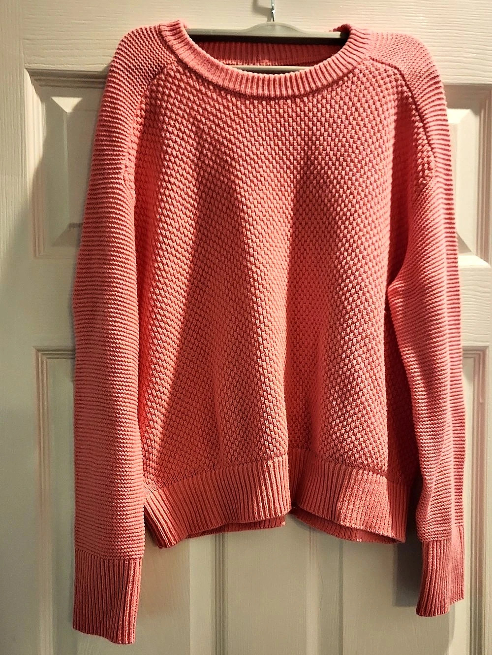 LOFT Women's Textured Knit Sweater in Pink Size Petite Medium Like New